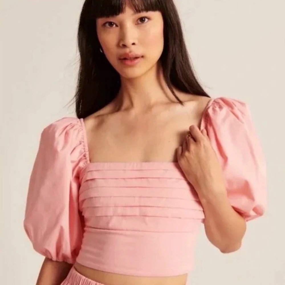 Abercrombie & Fitch Cropped Puff Short Sleeve Top Extra Small XS